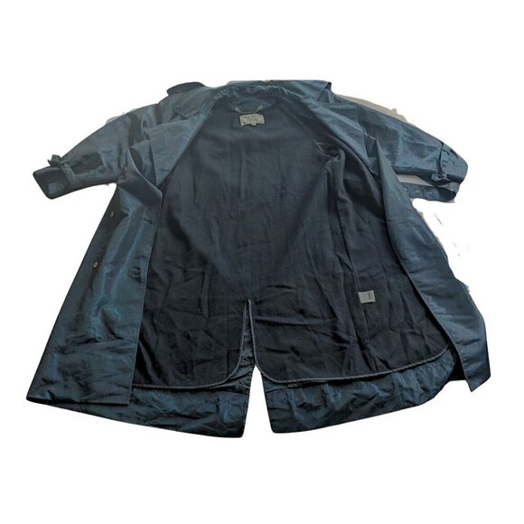 Vintage 80s MULBERRY STREET Iridescent Nylon Printed Trench Coat Zip Liner Sz 10 - Picture 5 of 9